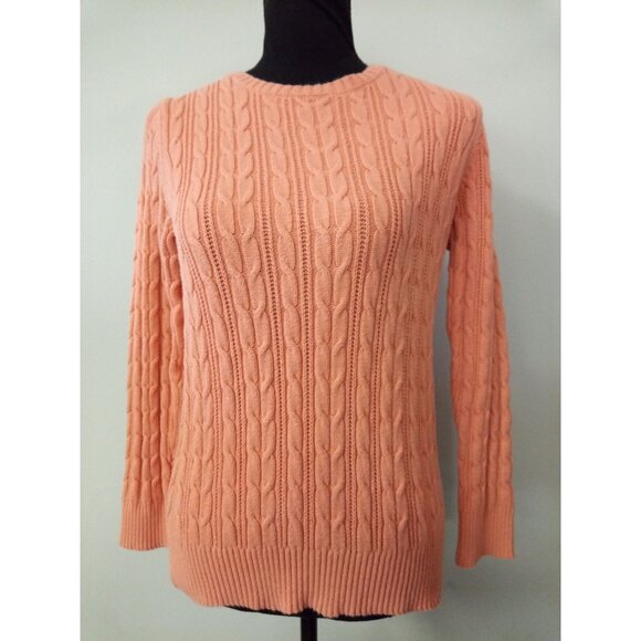 St. John's Bay Orange Crewneck Sweater Size Medium Petite - Picture 1 of 5